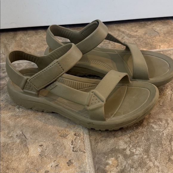 TEVA Hurricane Drift green Rubber Sandal Womens Size 11  Mens 9 - Picture 2 of 3